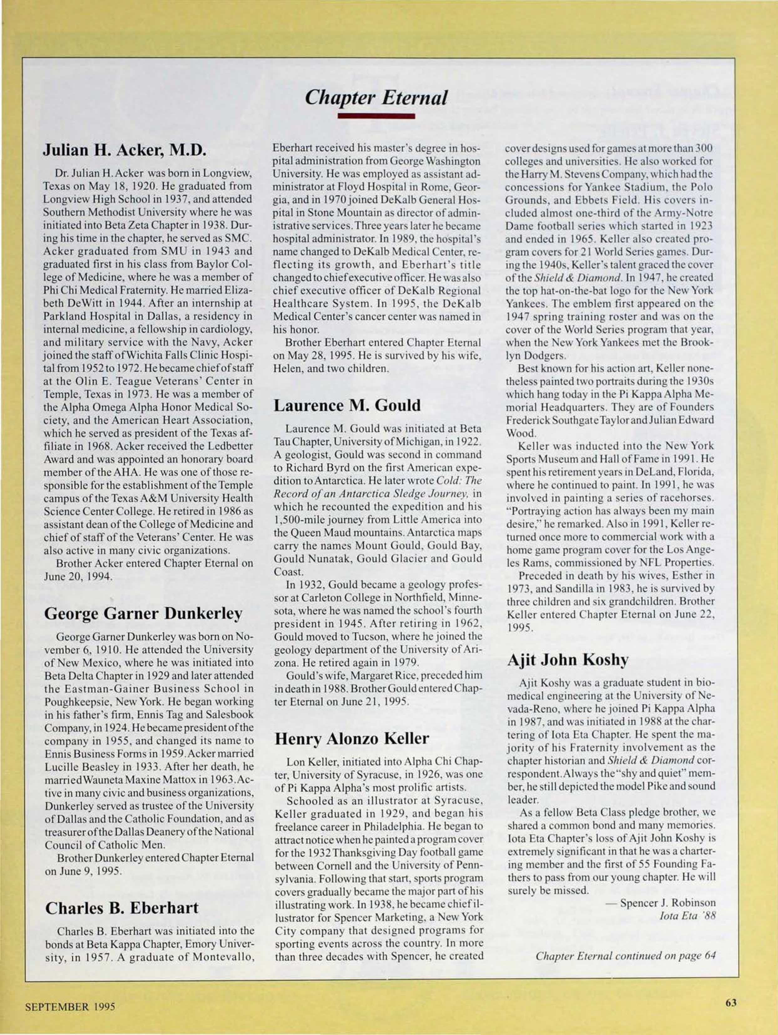 Chapter Eternal, September 1995